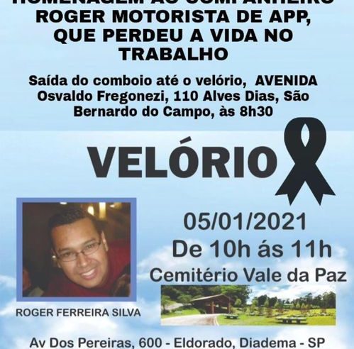 COMBOIO EM HOMENAGEM A MOTORISTA DE APLICATIVO PARTE DE SÃO BERNARDO NESTA TERÇA-FEIRA