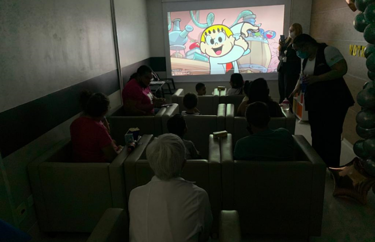 CINEMA NO HOSPITAL NOTRECARE ABC: CRIANÇAS INTERNADAS ASSISTEM A FILME INFANTIL