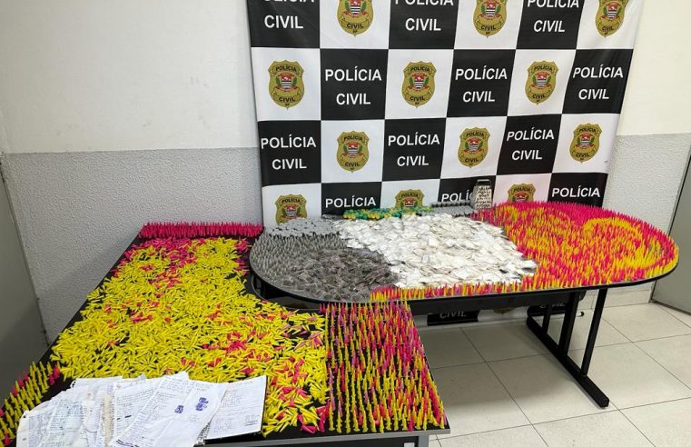 POLÍCIA CIVIL REALIZA PRISÃO EM FLAGRANTE E APREENDE MAIS DE 9.000 PORÇÕES DE DROGAS NA VILA SÃO PEDRO