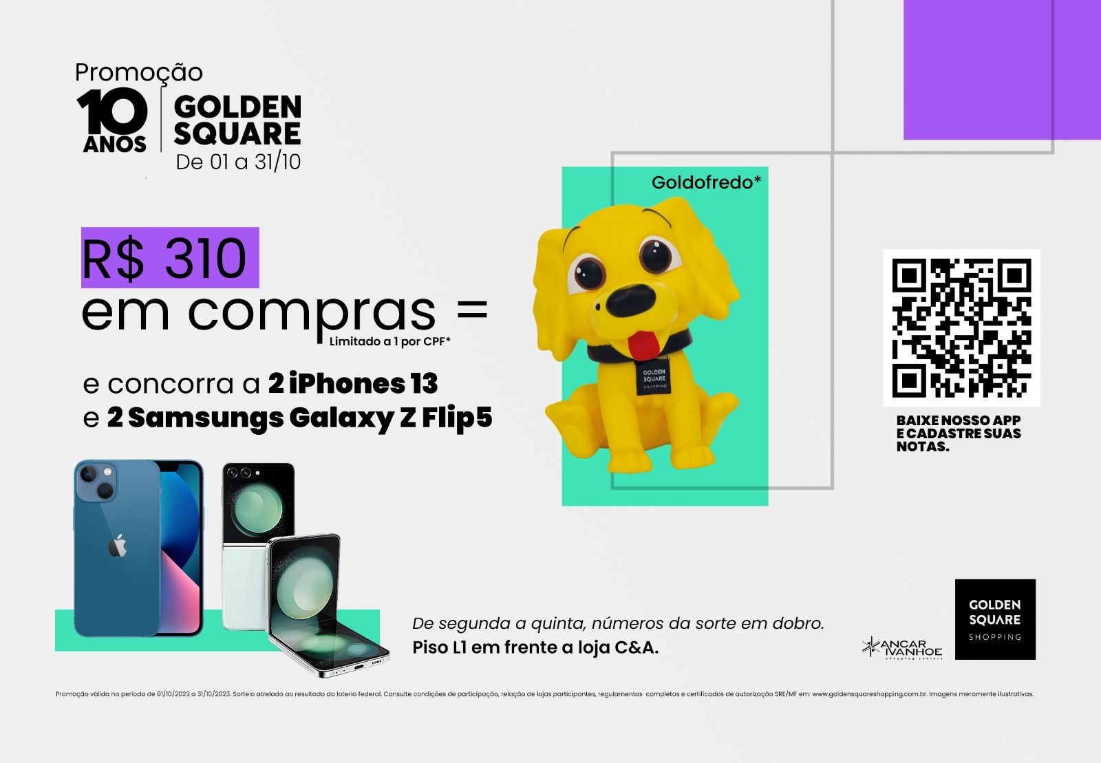 ANIVERSÁRIO DO GOLDEN SQUARE TERÁ SORTEIO DE 4 SMARTPHONES ÚLTIMA GERAÇÃO