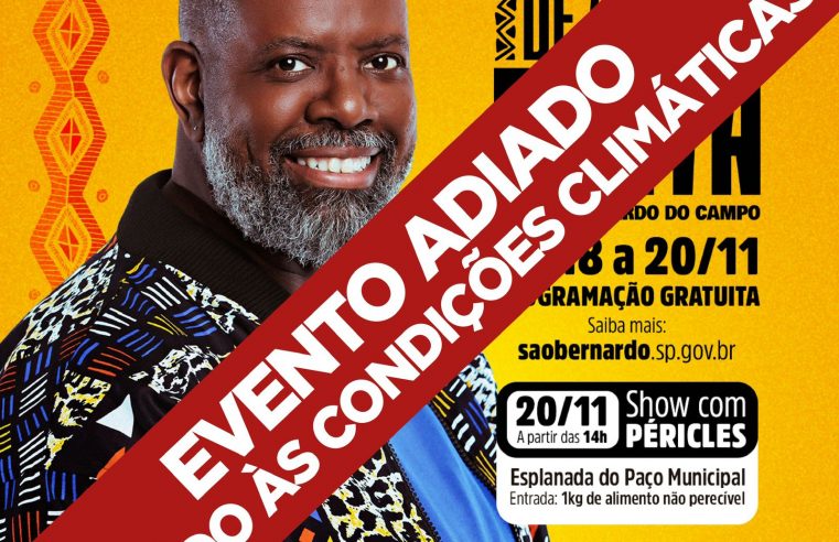 ATENÇÃO: ADIAMENTO DO SHOW DE PÉRICLES NO FESTIVAL DE ARTE PRETA