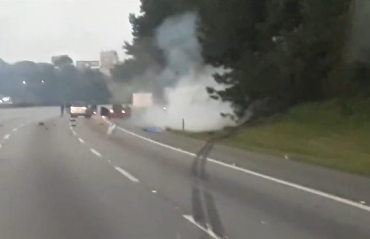 VÍDEO MOSTRA MOMENTO DA EXPLOSÃO DO CARRO FORTE NA IMIGRANTES