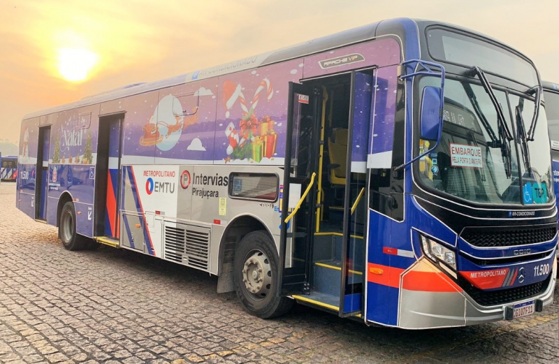 EMTU DECORA ÔNIBUS COM ILUMINAÇÃO NATALINA NA REGIÃO METROPOLITANA DE SÃO PAULO
