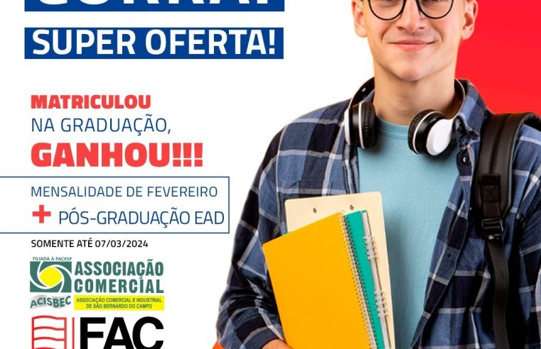 POLO DE EDUCAÇÃO NA ACISBEC OFERECE DESCONTO ESPECIAL