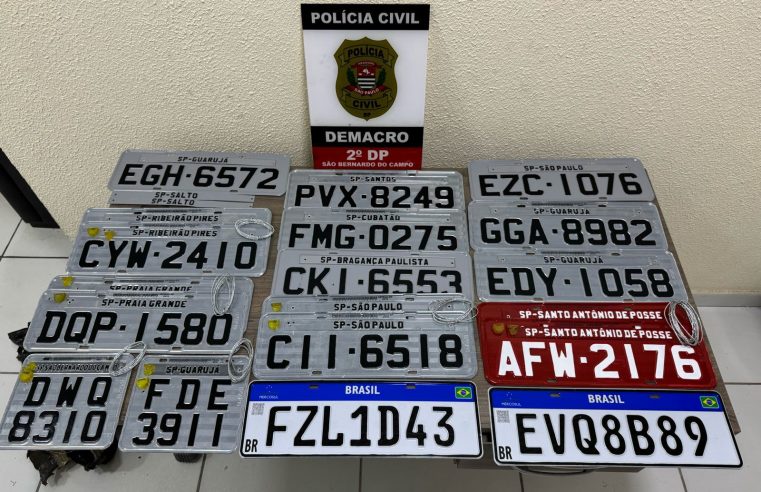 OPERAÇÃO DO 2º DP INTERCEPTA ESQUEMA DE PLACAS IRREGULARES EM SÃO BERNARDO