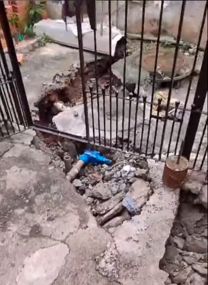 VÍDEO MOSTRA ESTRAGOS CAUSADOS POR VAZAMENTO DE ÁGUA NO JARDIM COLINA