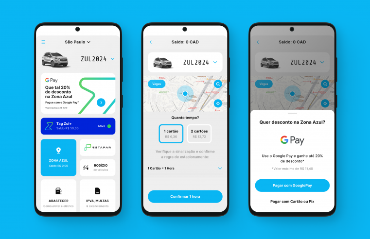 MOTORISTAS TÊM 20% DE DESCONTO NA ZONA AZUL VIA GOOGLE PAY EM SANTO ANDRÉ E SÃO BERNARDO