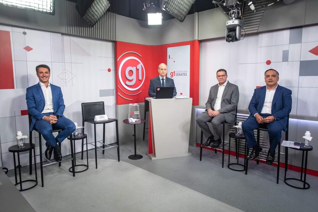 ALEX, LUIZ FERNANDO E MARCELO LIMA PARTICIPAM DE DEBATE DO G1 E DISCUTEM SAÚDE, SEGURANÇA E MOBILIDADE EM SÃO BERNARDO