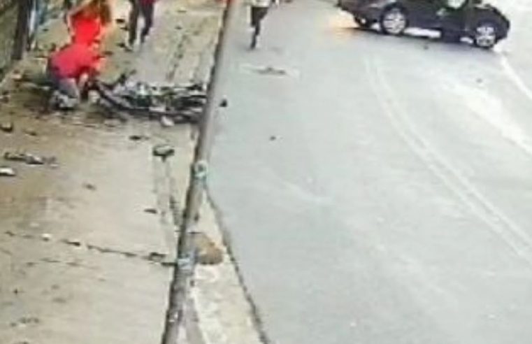 MILAGRE: MOTOCICLISTA VÍTIMA DE ACIDENTE IMPRESSIONANETE EM SBC TEVE SÓ FERIMENTOS LEVES