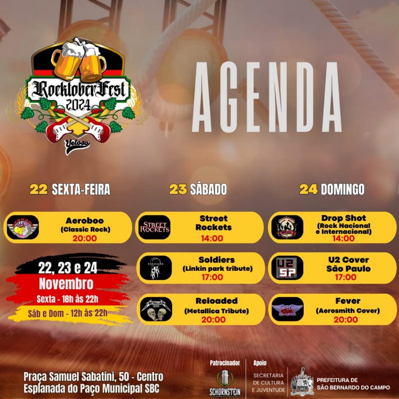 PAÇO MUNICIPAL DE SÃO BERNARDO RECEBE ROCKTOBERFEST NESTE FINAL DE SEMANA
