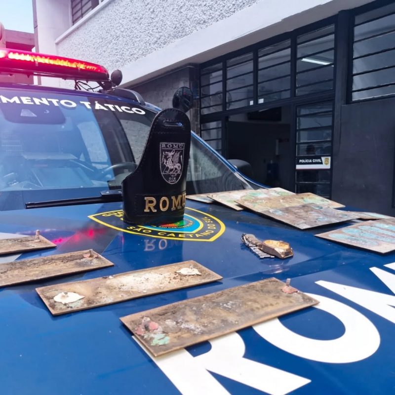 LADRÃO FURTA PLACAS DE BRONZE E É PRESO PELA GCM DE SÃO CAETANO