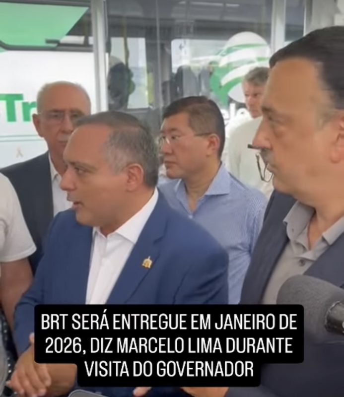 BRT SERÁ ENTREGUE EM JANEIRO DE 2026, DIZ MARCELO LIMA DURANTE VISITA DO GOVERNADOR