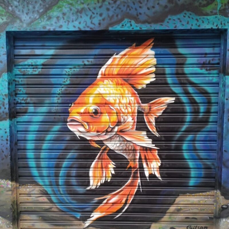 MORADOR TRANSFORMA FACHADA DE CASA COM MURAL DO FUNDO DO MAR NO JARDIM CLÁUDIA