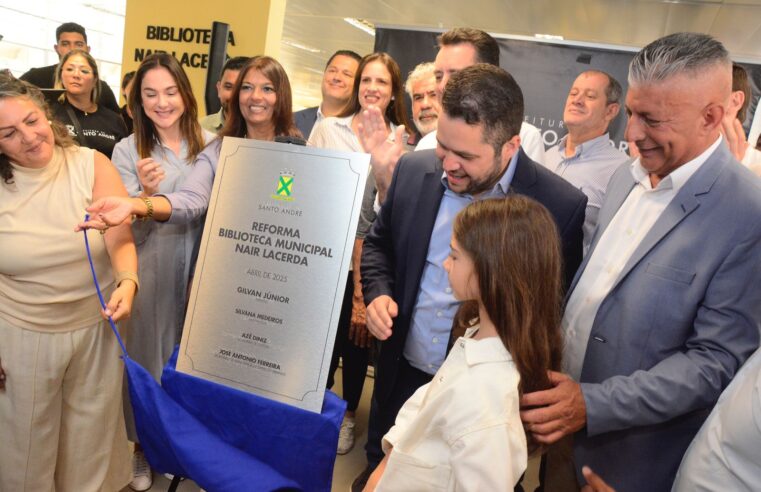 SANTO ANDRÉ REABRE BIBLIOTECA NAIR LACERDA MODERNIZADA NO ANIVERSÁRIO DE 472 ANOS DA CIDADE