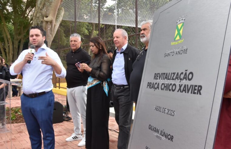 SANTO ANDRÉ ENTREGA REVITALIZAÇÃO DA PRAÇA CHICO XAVIER, NA VILA FLORESTA
