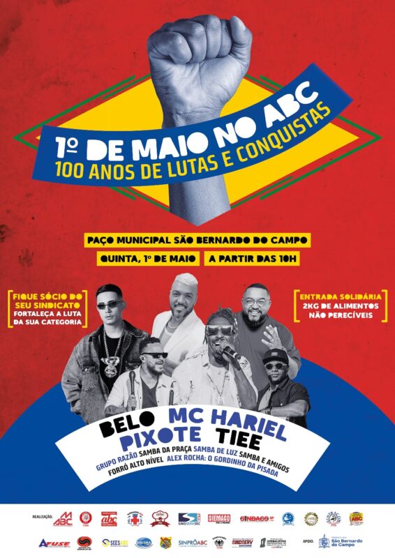 SINDICATOS DO ABC REALIZAM 1º DE MAIO REGIONAL EM SÃO BERNARDO DO CAMPO