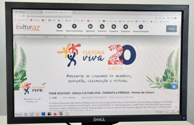 SANTO ANDRÉ REALIZA ENCONTROS VIRTUAIS SOBRE INSCRIÇÕES PARA PONTOS DE CULTURA