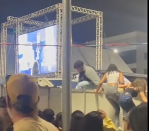 JOVENS SOBEM COM COLCHÃO EM ESTRUTURA E CAEM DURANTE O 1º DE MAIO EM SÃO BERNARDO