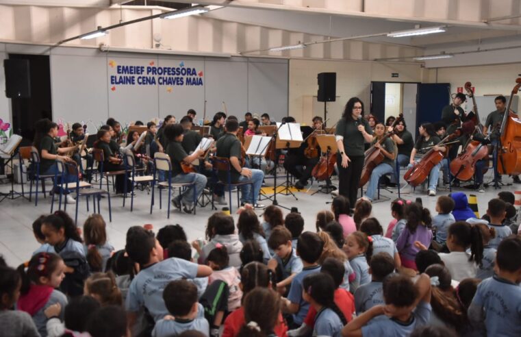 ALUNOS DE SANTO ANDRÉ PRESTIGIAM APRESENTAÇÃO DA ORQUESTRA LOCOMOTIVA