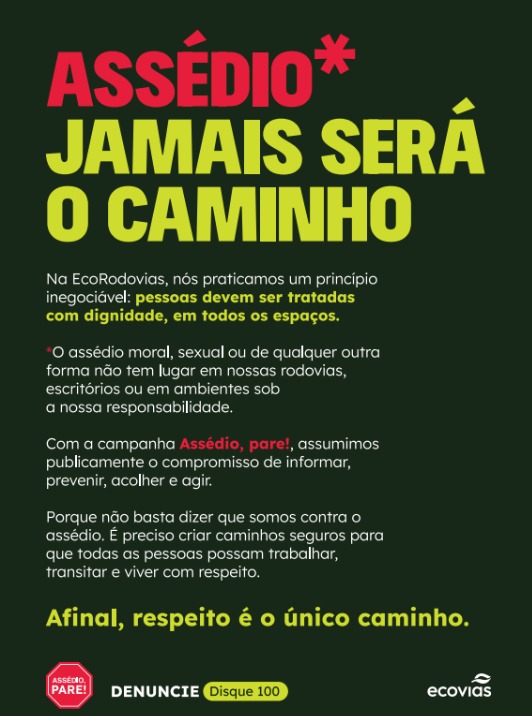CONCESSIONÁRIAS SE UNEM CONTRA TODAS AS FORMAS DE ASSÉDIO ÀS EQUIPES DE ATENDIMENTO EM RODOVIAS