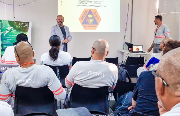 DEFESA CIVIL DE SÃO CAETANO DO SUL REFORÇA PARCERIA COM A ENEL EM PALESTRA NA CONCESSIONÁRIA DE ENERGIA
