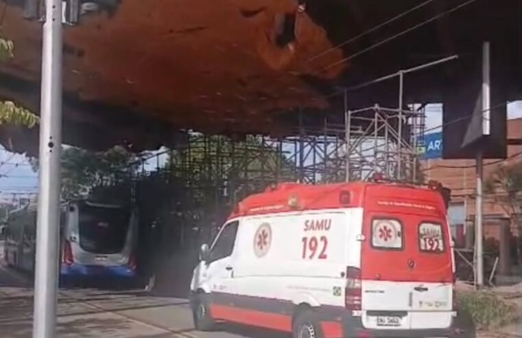 ACIDENTE ENTRE MOTO E ÔNIBUS DEIXA MOTOCICLISTA FERIDO EM SÃO BERNARDO