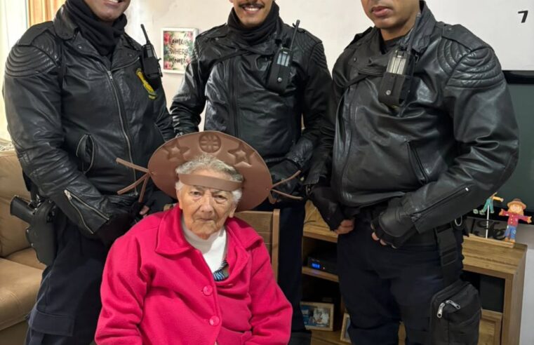 ANIVERSARIANTE DE 91 ANOS RECEBE VISITA SURPRESA DA GCM EM SÃO BERNARDO