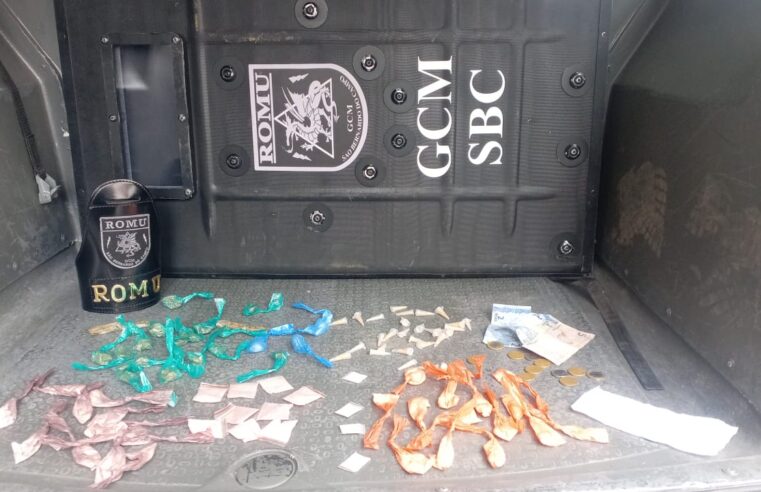 HOMEM É PRESO POR TRÁFICO DE DROGAS NO JD. LIMPÃO, EM SÃO BERNARDO, EM PATRULHAMENTO DA ROMU