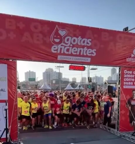 ONDA VERMELHA INVADE SÃO BERNARDO: CORRIDA GOTAS EFICIENTES INCENTIVA A DOAÇÃO DE SANGUE