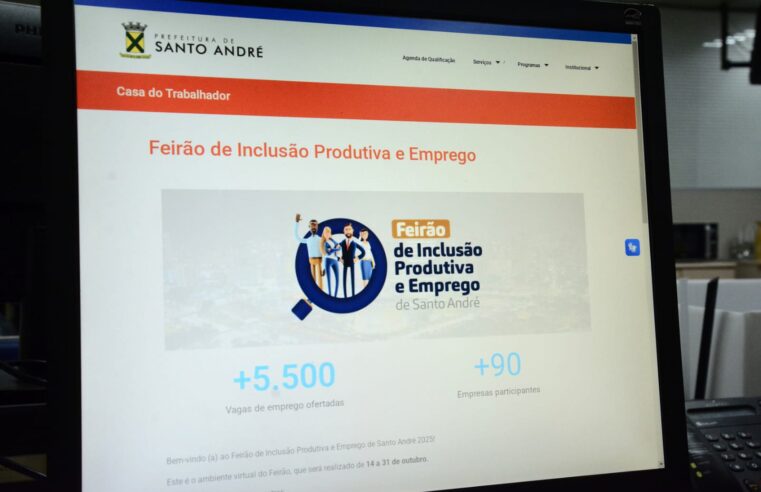 SANTO ANDRÉ DISPONIBILIZA MAIS DE 5 MIL OPORTUNIDADES DE EMPREGO EM FEIRÃO ON-LINE