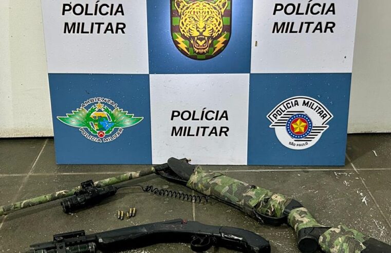 PM AMBIENTAL LOCALIZA CAPIVARA ABATIDA E APREENDE ARMAS NAS MARGENS DA REPRESA BILLINGS, EM SÃO BERNARDO