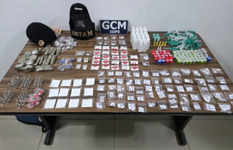 OPERAÇÃO CONJUNTA ENTRE GCMS DE SÃO CAETANO E DE SÃO PAULO APREENDE DROGAS E PRENDE SUSPEITO EM HELIÓPOLIS