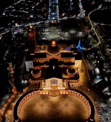 DRONE MOSTRA SANTUÁRIO NACIONAL DE APARECIDA NA VÉSPERA DO DIA DA PADROEIRA