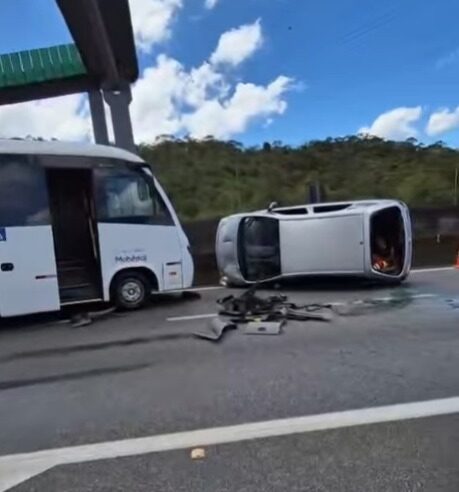 SIMULADO DE ACIDENTE NO KM 27 DA VIA ANCHIETA MOBILIZA EQUIPES DE RESGATE