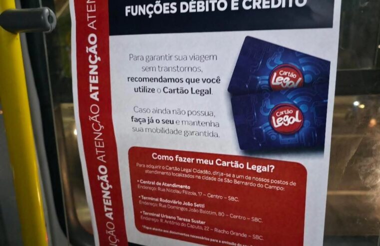 ÔNIBUS DE SÃO BERNARDO PARAM DE ACEITAR CARTÕES E MORADORES SÃO PEGOS DE SURPRESA NA MANHÃ DESTA SEGUNDA