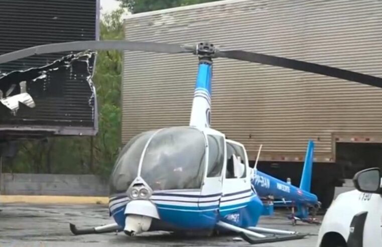 HELICÓPTERO DA TV BAND FAZ POUSO FORÇADO NA DUTRA; TRIPULANTES ESTÃO BEM