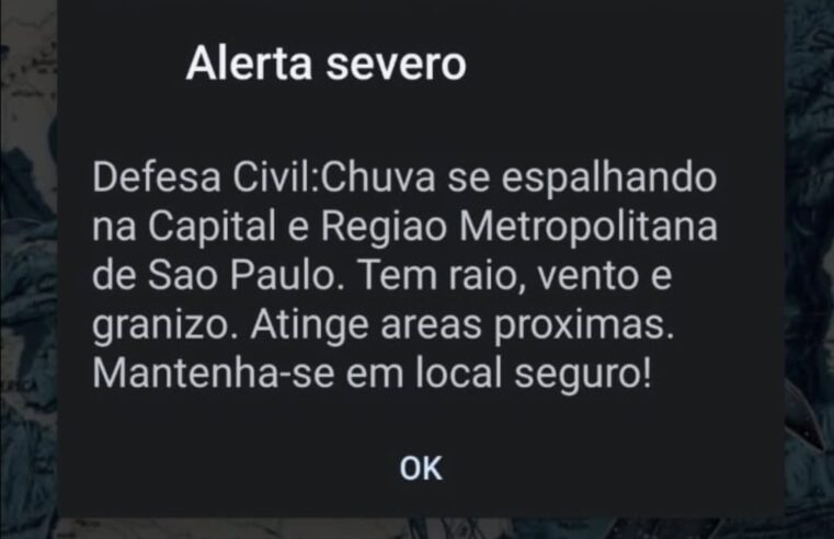ALERTA SEVERO: DEFESA CIVIL EMITE AVISO DE CHUVA FORTE PARA SÃO BERNARDO