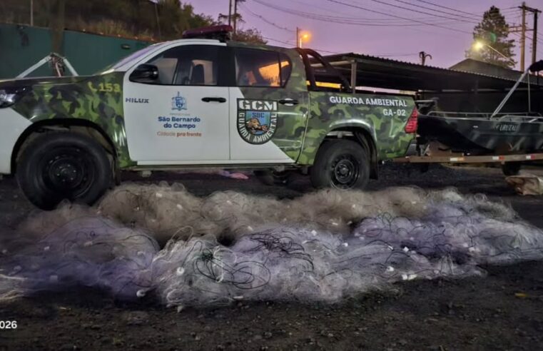 GCM AMBIENTAL REALIZA UMA DAS MAIORES APREENSÕES DE REDES DE PESCA NO PERÍODO DE DEFESO NA BILLINGS