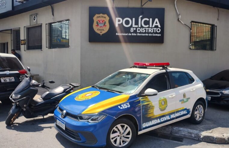 EM SÃO BERNARDO, GCM LOCALIZA MOTOCICLETA ROUBADA E DEVOLVE VEÍCULO À PROPRIETÁRIA NO MESMO DIA