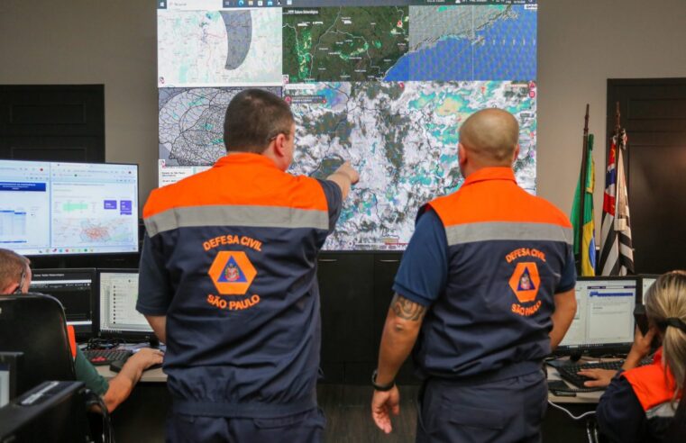 DEFESA CIVIL DE SP MANTÉM GABINETE DE CRISE APÓS CHUVAS INTENSAS NO ESTADO