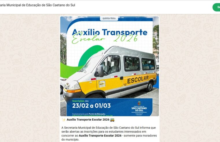 PREFEITURA DE SÃO CAETANO LANÇA CANAL OFICIAL DA SECRETARIA DE EDUCAÇÃO NO WHATSAPP