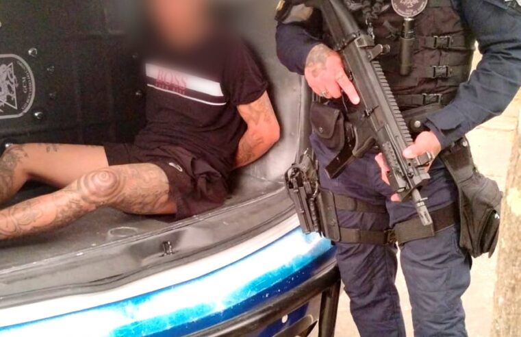 EM AÇÃO PREVENTIVA, ROMU DE SÃO BERNARDO RECAPTURA PROCURADO DA JUSTIÇA E PRENDE SUSPEITO POR PORTE ILEGAL DE ARMA