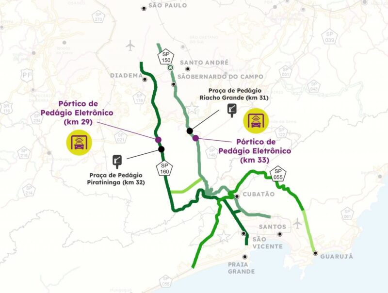ANCHIETA E IMIGRANTES TERÃO PEDÁGIO ELETRÔNICO FREE FLOW A PARTIR DE JULHO; INSTALAÇÃO COMEÇA NESTE SÁBADO (7)