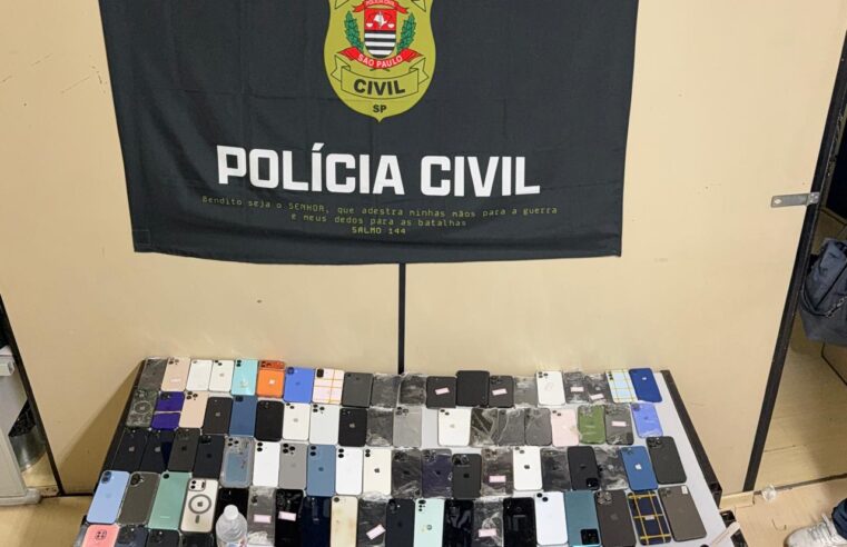 POLÍCIA CIVIL APREENDE 89 CELULARES FURTADOS EM HOTEL NA CAPITAL