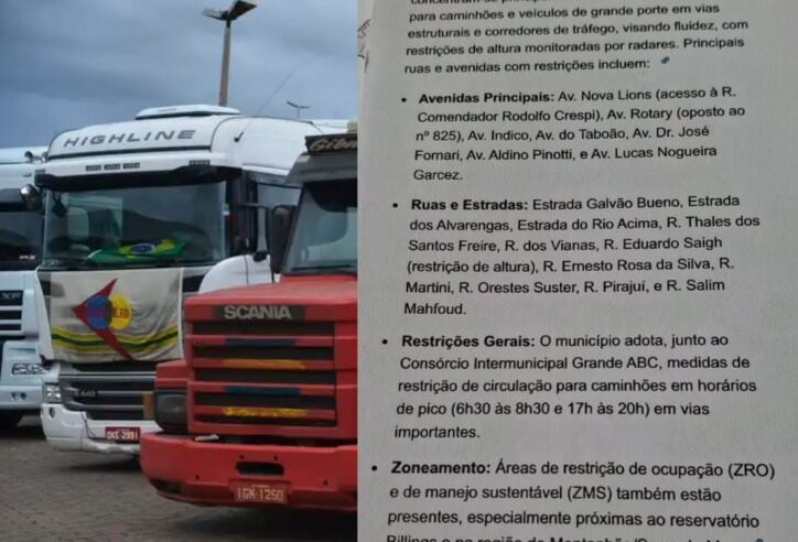 É FAKE: LISTA E ÁUDIO SOBRE “RODÍZIO DE CAMINHÃO” EM SÃO BERNARDO NÃO PROCEDEM