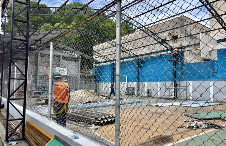 PREFEITURA DE SÃO CAETANO INICIA REFORMA DA QUADRA DA EMEF PROFESSOR OLYNTHO VOLTARELLI FILHO