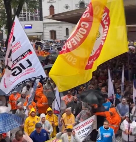ELETRICISTAS DO ABC E DA GRANDE SP PROTESTAM CONTRA RISCO DE ROMPIMENTO DO CONTRATO DA ENEL E TEMEM DEMISSÕES