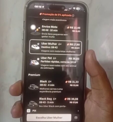 UBER MULHER CHEGA A SÃO BERNARDO E PERMITE QUE PASSAGEIRAS ESCOLHAM MOTORISTAS NO APP