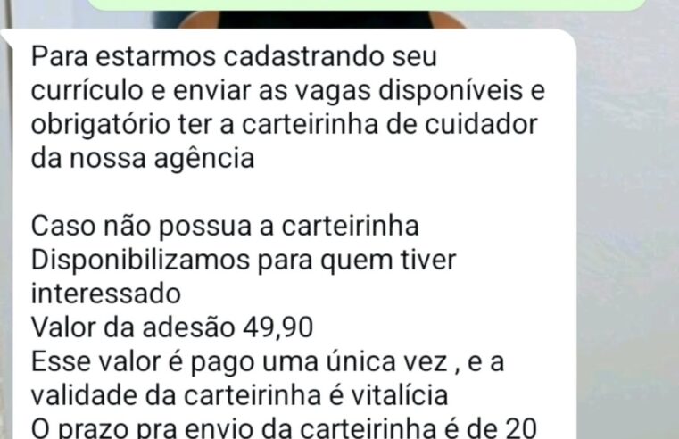 MORADORA DE DIADEMA CAI EM GOLPE EM SUPOSTO GRUPO DE TRABALHO ONLINE