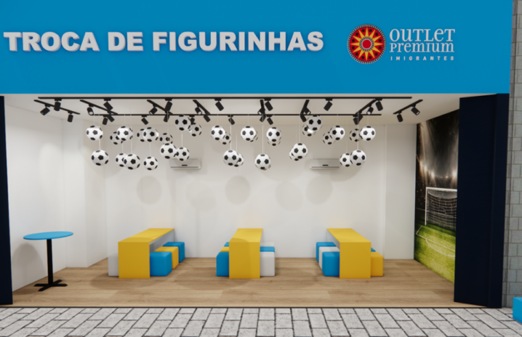 OUTLET PREMIUM IMIGRANTES RECEBE ESPAÇO PARA TROCA DE FIGURINHAS DE EVENTO MUNDIAL DE FUTEBOL